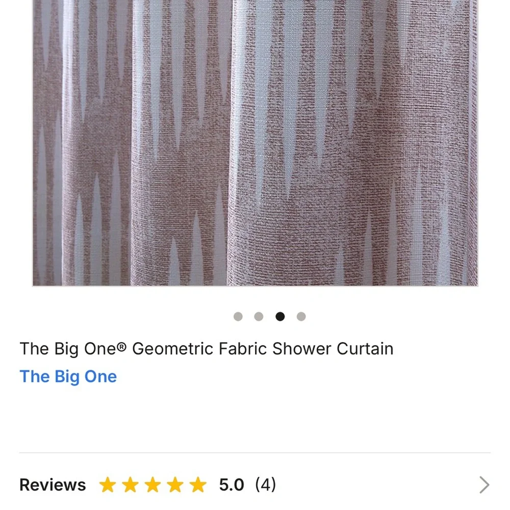 The Big One Blush and White Shower Curtain